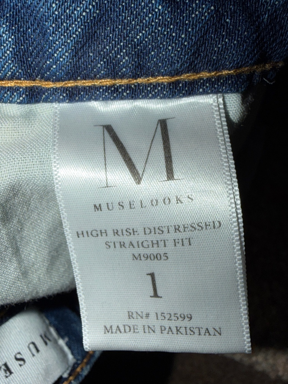 EUC - Muselooks - Split Hem Sttaight Jeans - Woman's Size 1 - Picture 5 of 7